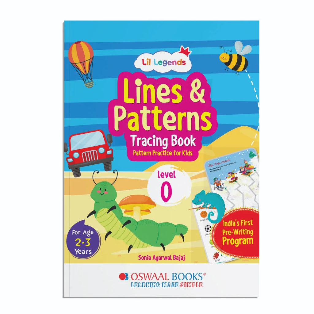 Lil Legends Lines & Patterns Tracing Book, Level-0 | Writing Practice Book  for Kids | Age- 2 to 3 Years| Oswaal Books and Learning Private Limited