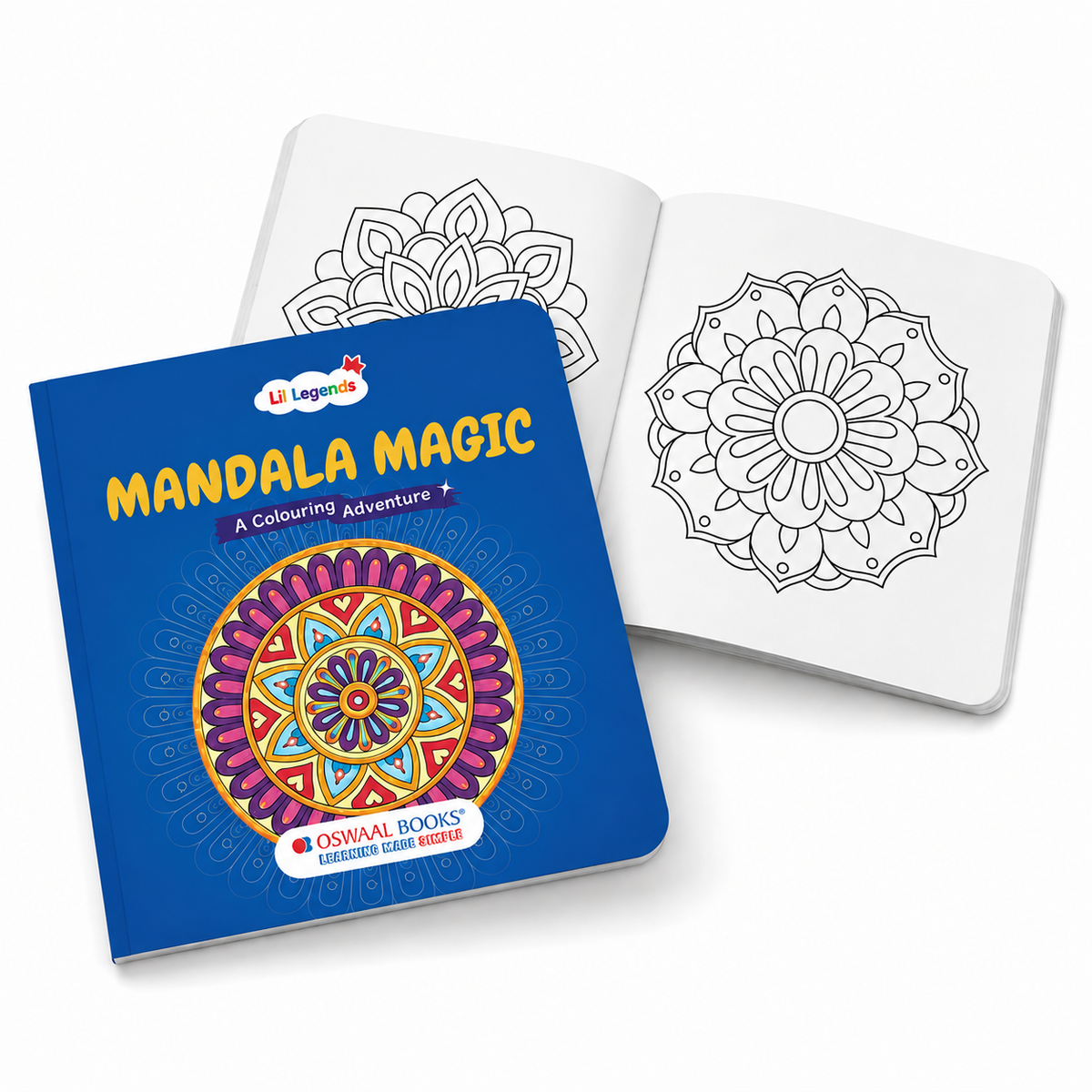 Lil Legends Mandala Magic Colouring Book for Kids & Adults | Bold Mandala Designs | Focus, Fine Motor Skills & Mindfulness | Calming Activity Book | Age 5+