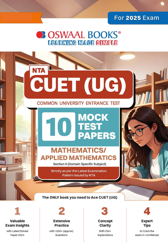 NTA CUET (UG) 10 Mock Test Papers Applied Maths/Mathematics (For 2025 Exam) Oswaal Books and Learning Private Limited