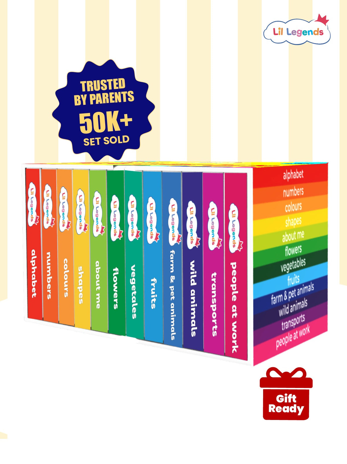 Mini Library Box Set â€“ 12 Durable Board Books for Toddlers | Early Learning Concepts Like Alphabet, Numbers, Colours, Animals & More | Tear-Resistant | Perfect for Ages 0â€“4 - Oswaal Books