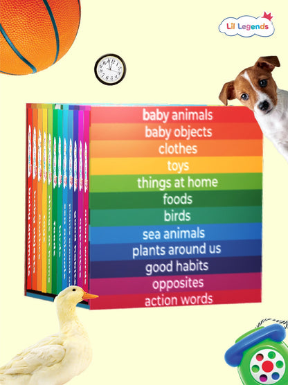 Mini Library Box Set â€“ 12 Durable Board Books for Toddlers | Real-World Concepts Like Baby Animals, Foods, Good Habits, Opposites & More | Tear-Resistant | Perfect for Ages 0â€“4 - Oswaal Books