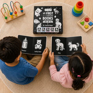 Lil Legends My First High Contrast Books Slipcase Set of 5 - Animals, Toys and More | Black and White Pictures, Visual Stimulation, Brain Development | For Infants/Toddlers | Age 0-12 Months