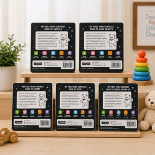 Lil Legends My First High Contrast Books Slipcase Set of 5 - Animals, Toys and More | Black and White Pictures, Visual Stimulation, Brain Development | For Infants/Toddlers | Age 0-12 Months