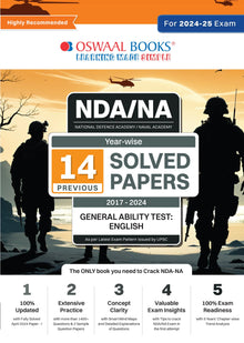 NDA-NA (NATIONAL DEFENCE ACADEMY/NAVAL ACADEMY) Yearwise 14 Previous Solved Papers (2017-2024) | General Ability Test | English For 2024-25 Exam Oswaal Books and Learning Private Limited