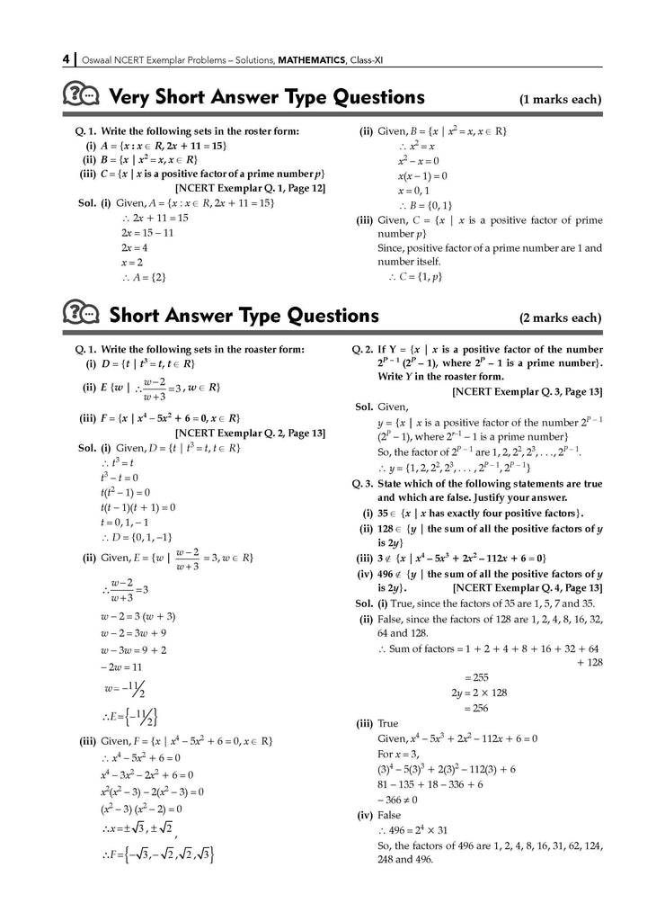 NCERT Exemplar (Problems - Solutions) Class 11 Mathematics Book ...