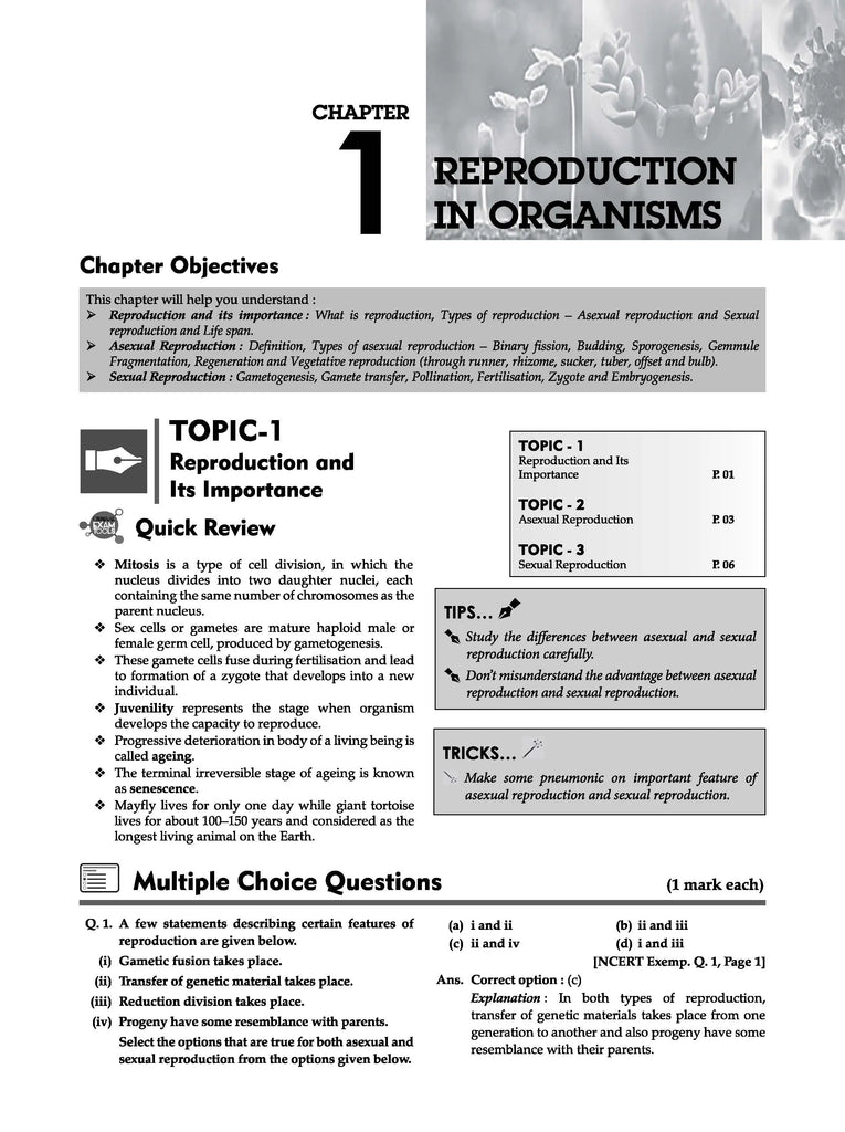 NCERT Exemplar (Problems - solutions) Class 12 Biology Book For 2024 Board Exam