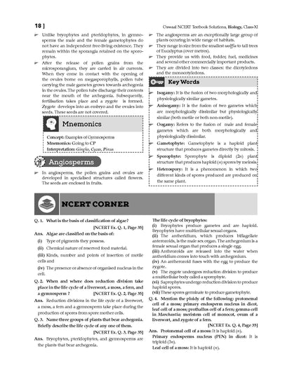 NCERT Textbook Solution Class 11 Biology | For Latest Exam Oswaal Books and Learning Private Limited
