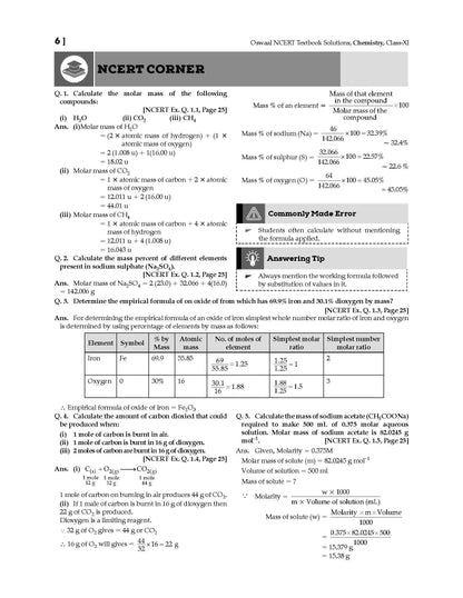 NCERT Textbook Solution Class 11 Chemistry | For Latest Exam Oswaal Books and Learning Private Limited