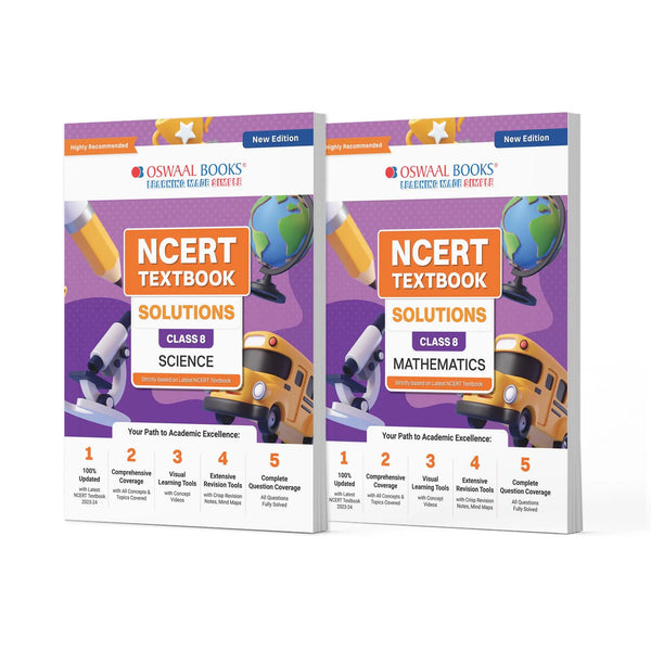 NCERT Textbook Solutions Class 8 Science | Mathematics | Set Of 2 Books | For Latest Exam