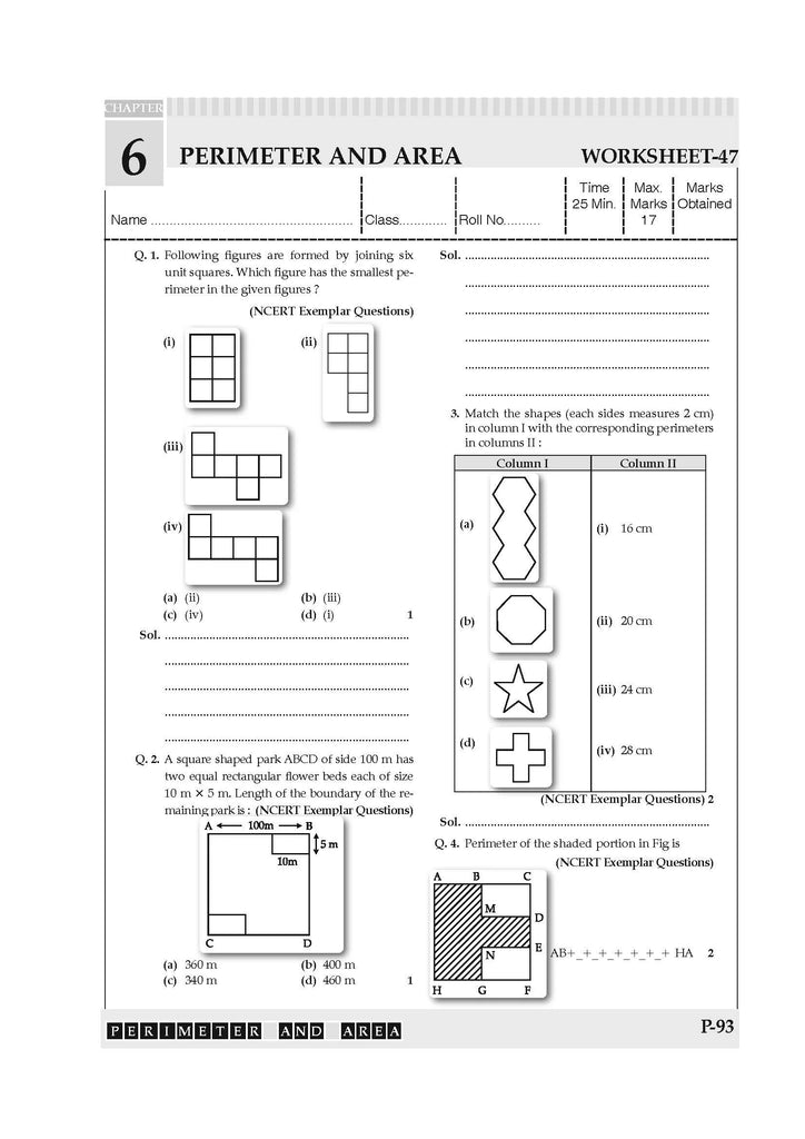 NCERT & CBSE ONE FOR ALL WORKBOOK Mathematics (Ganita Prakash) Class-6 Oswaal Books and Learning Private Limited