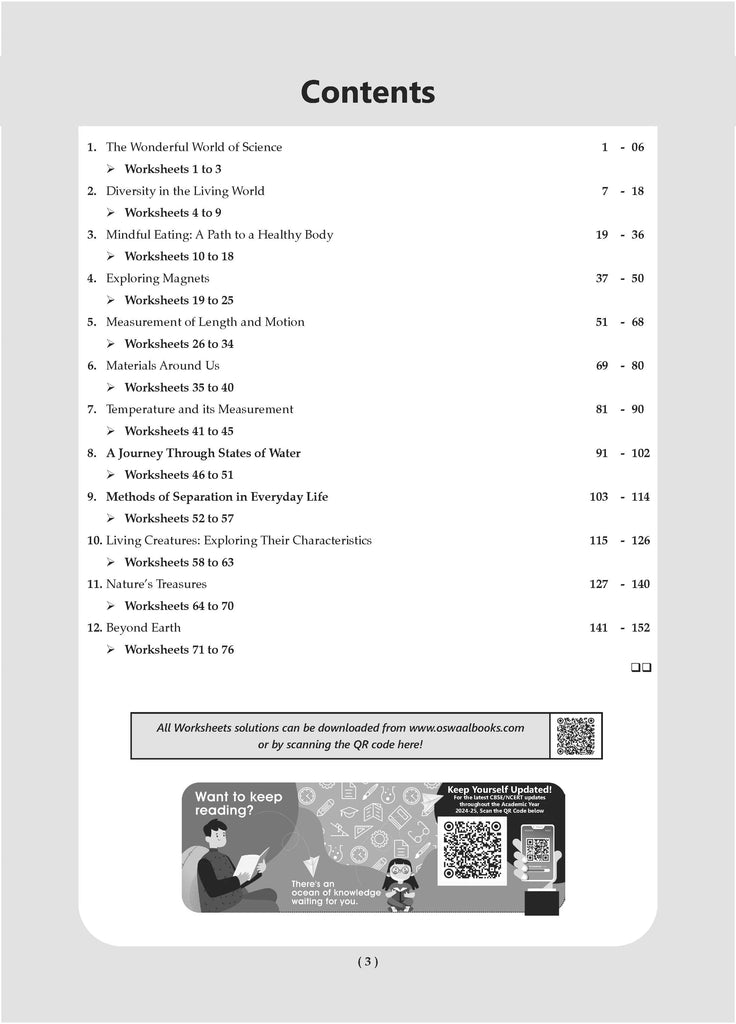 NCERT & CBSE ONE FOR ALL WORKBOOK Science (Curiosity) Class-6 Oswaal Books and Learning Private Limited