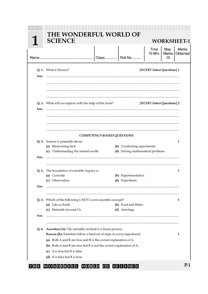 NCERT & CBSE ONE FOR ALL WORKBOOK Science (Curiosity) Class-6 Oswaal Books and Learning Private Limited