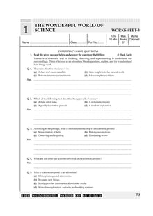 NCERT & CBSE ONE FOR ALL WORKBOOK Science (Curiosity) Class-6 Oswaal Books and Learning Private Limited