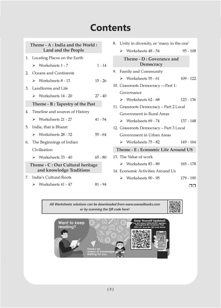 NCERT & CBSE ONE FOR ALL WORKBOOK Social Science (Exploring Society India and Beyond) Class-6 Oswaal Books