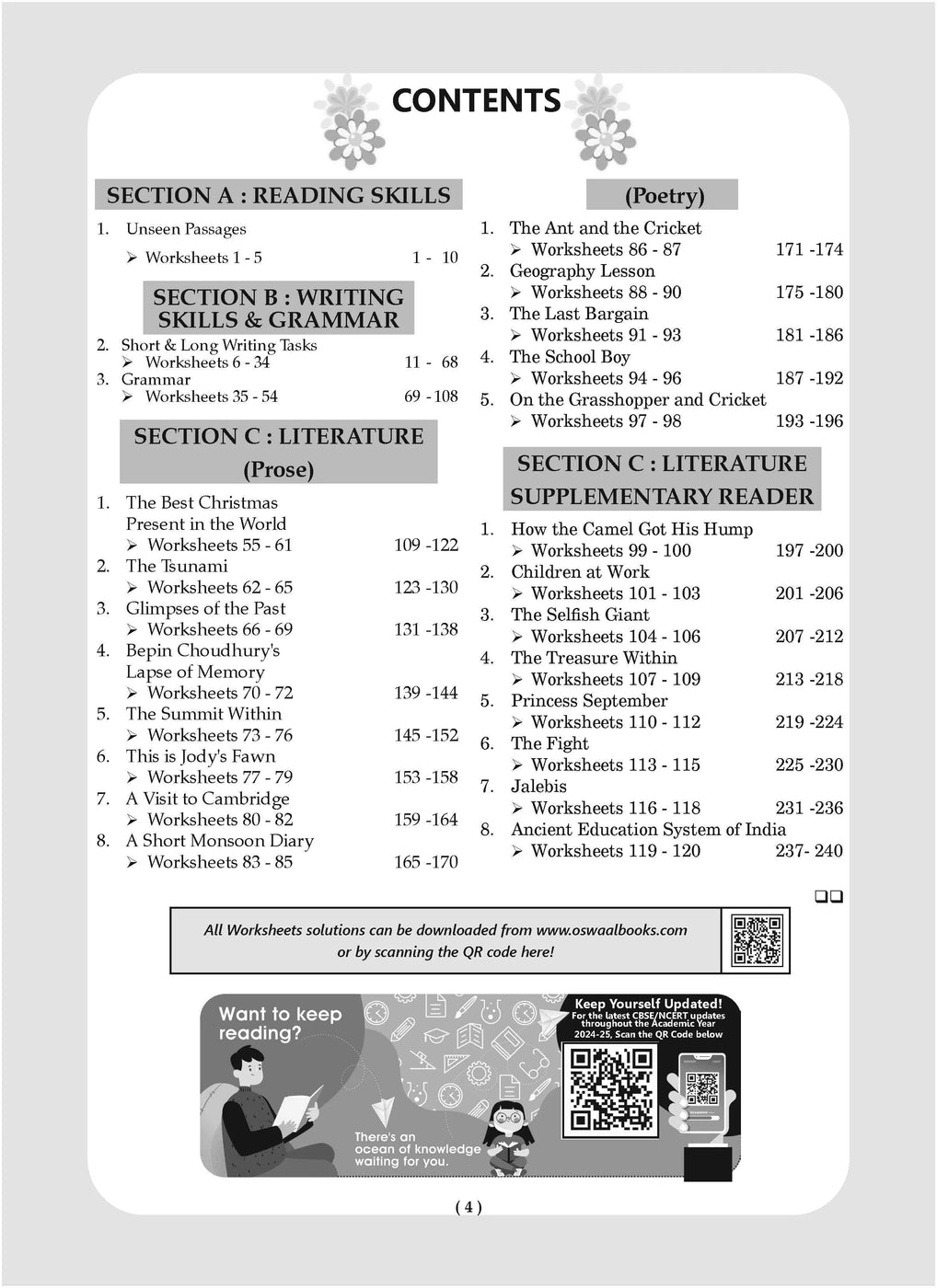 NCERT & CBSE One for All Workbook for Class 8 | Mathematics | Science | Social Science | English | Hindi | Sanskrit | Updated as Per NCF | MCQ's | VSA | SA | LA | Set of 6 Books | For Latest Exam Oswaal Books and Learning Private Limited