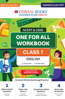 NCERT & CBSE One for all Workbook  | English | Class 7 | Updated as per NCF | MCQ's | VSA | SA | LA | For Latest Exam Oswaal Books and Learning Private Limited