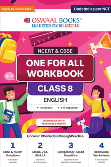 NCERT & CBSE One for all Workbook  | English | Class 8 | Updated as per NCF | MCQ's | VSA | SA | LA | For Latest Exam Oswaal Books and Learning Private Limited