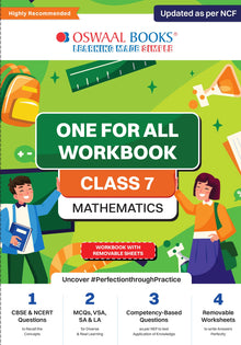 NCERT & CBSE One for all Workbook  | Mathematics | Class 7 | Updated as per NCF | MCQ's | VSA | SA | LA | For Latest Exam Oswaal Books and Learning Private Limited