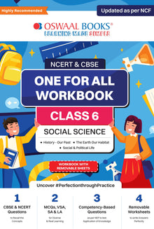 NCERT & CBSE One for all Workbook  | Social Science | Class 6 | Updated as per NCF | MCQ's | VSA | SA | LA | For Latest Exam Oswaal Books and Learning Private Limited