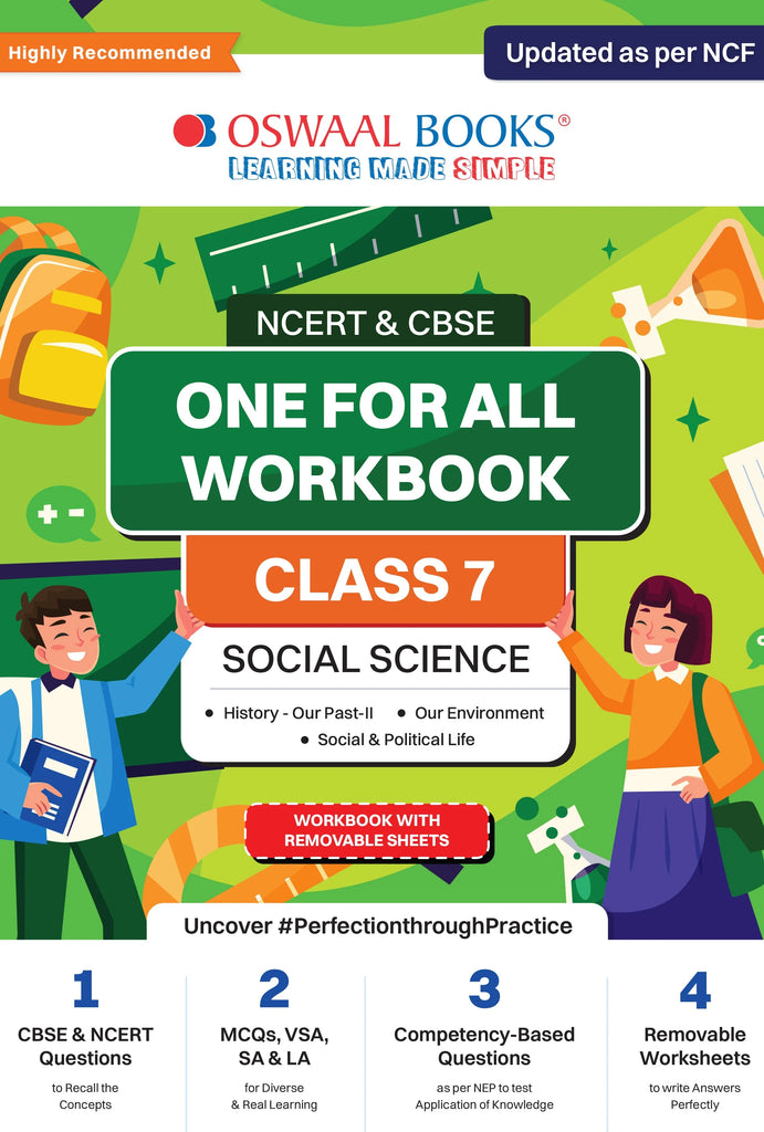 NCERT & CBSE One for all Workbook  | Social Science | Class 7 | Updated as per NCF | MCQ's | VSA | SA | LA | For Latest Exam Oswaal Books and Learning Private Limited