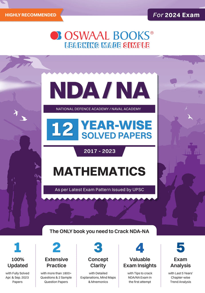 NDA-NA Previous Years  12 Solved Question Papers Mathematics (2017-2023) For 2024 Exam Oswaal Books and Learning Private Limited