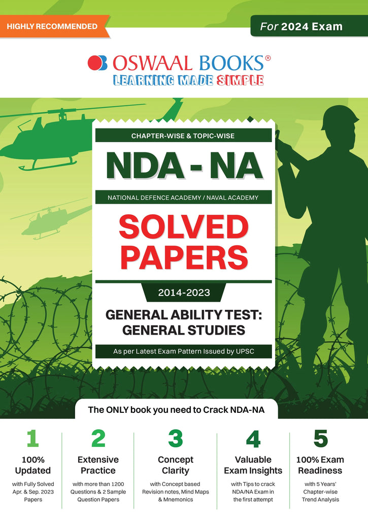 NDA-NA Question Bank | Previous Years Solved Question Papers Chapter-Wise & Topic-Wise (2014-2023): General Studies (For 2024 Exam) Oswaal Books and Learning Private Limited