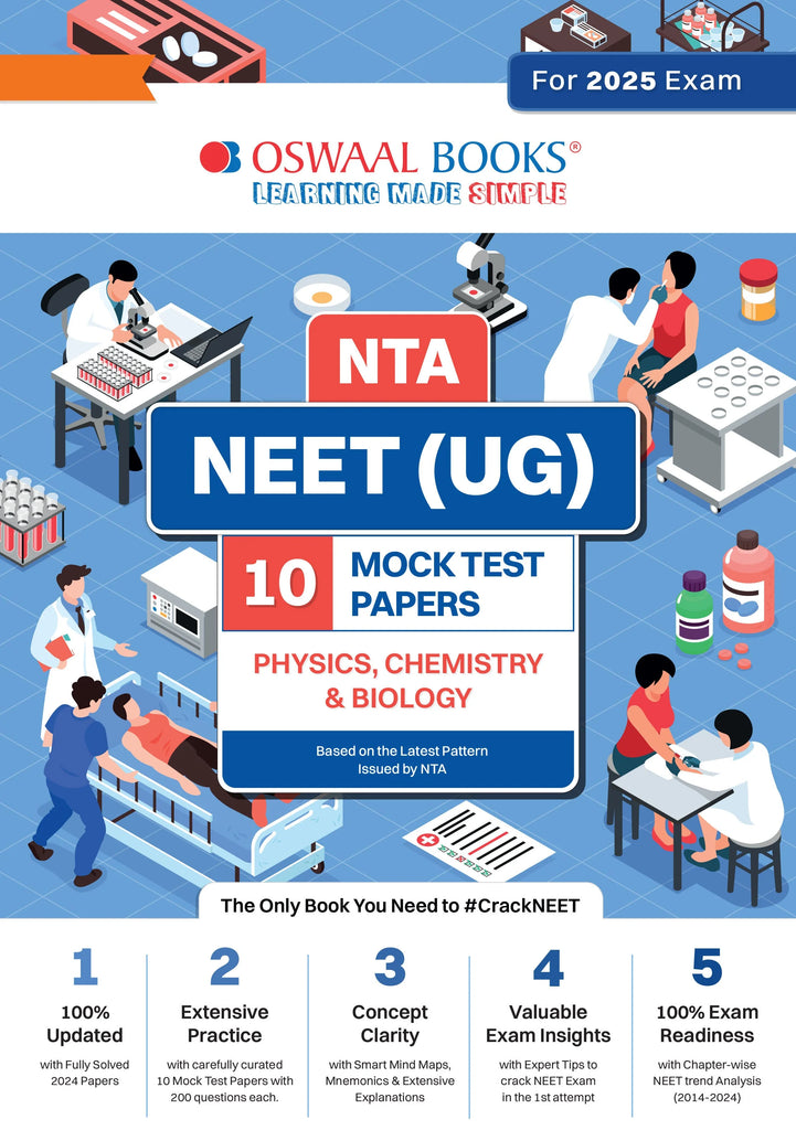 NEET (UG) 10 Mock Test Papers PHYSICS, CHEMISTRY & BIOLOGY for 2025 Exam | Based On Latest NTA Pattern Oswaal Books and Learning Private Limited