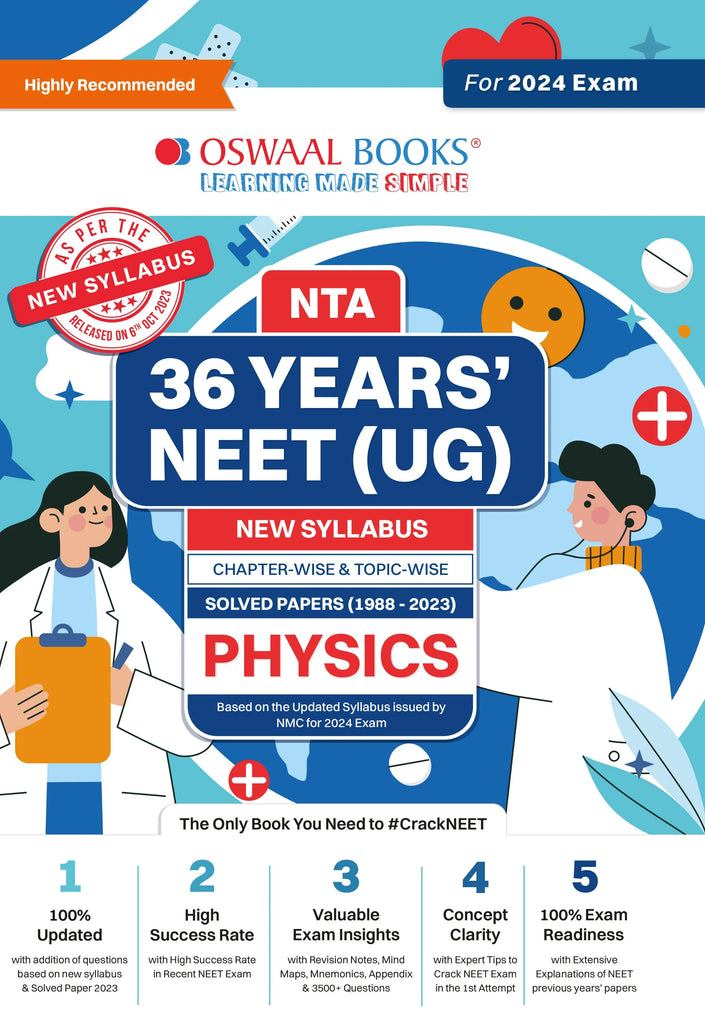 NEET (UG) 36 Years Chapter-wise Topic-wise Solved Papers Physics For 2024 Exams ( New Edition) Oswaal Books and Learning Private Limited