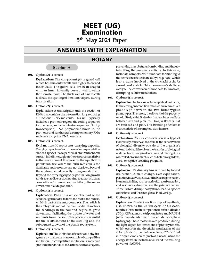 NEET (UG) 37 Years' Chapter-wise & Topic-wise Solved Papers Biology (1988-2024) for 2025 Exam Oswaal Books and Learning Private Limited