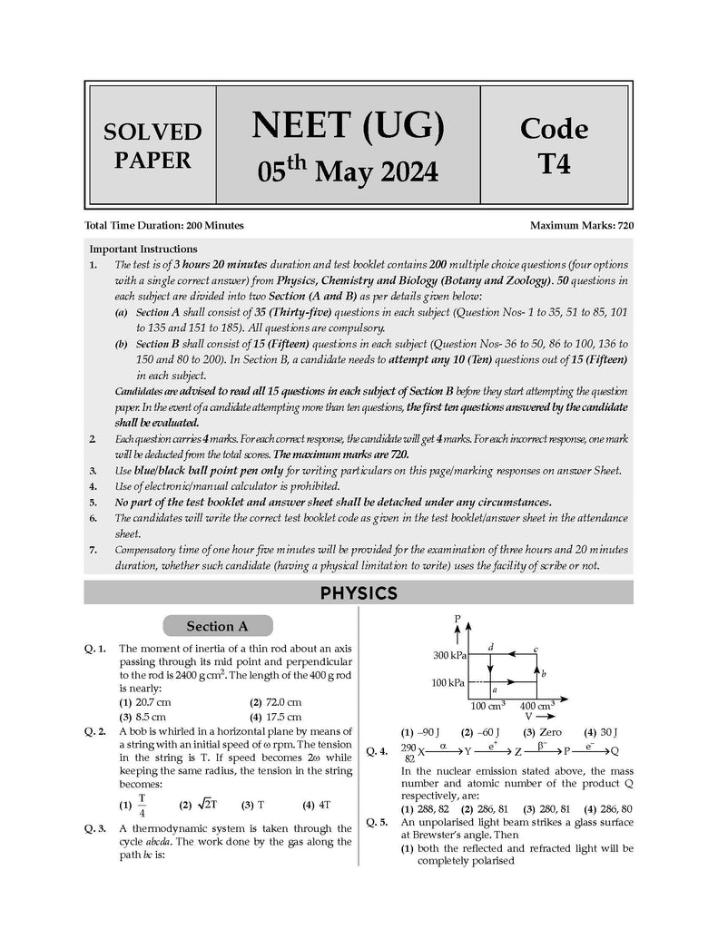 NEET (UG) 37 Years' Chapter-wise & Topic-wise Solved Papers Physics (1988-2024) for 2025 Exam Oswaal Books and Learning Private Limited