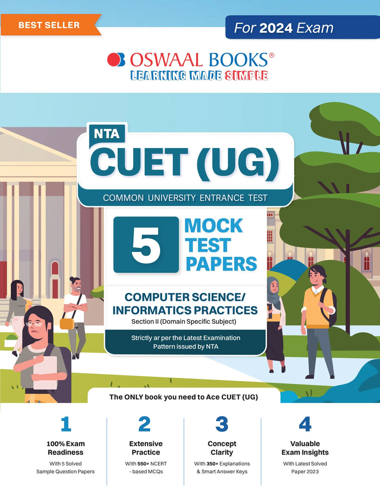NTA CUET (UG) 5 Mock Test Papers Computer Science/Informatics Practices For 2024 Exam - Oswaal Books and Learning Pvt Ltd