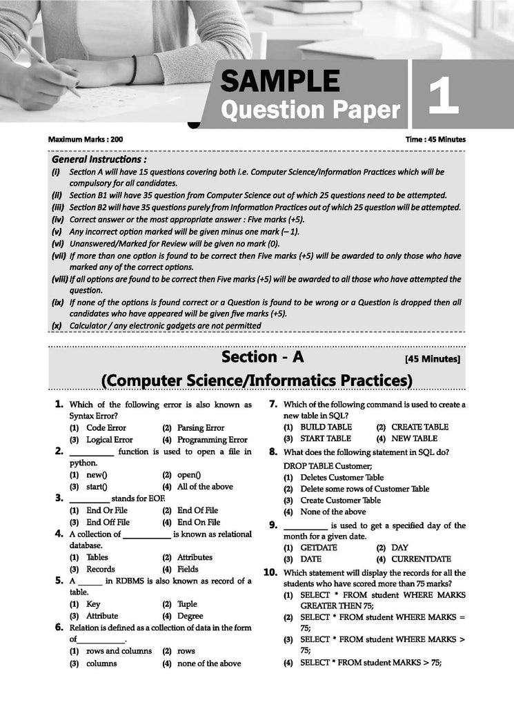 NTA CUET (UG) 5 Mock Test Papers Computer Science/Informatics Practices For 2024 Exam - Oswaal Books and Learning Pvt Ltd