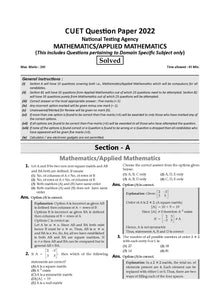 NTA CUET (UG) 10 Mock Test Sample Question Papers Applied Maths/Mathematics (2024)