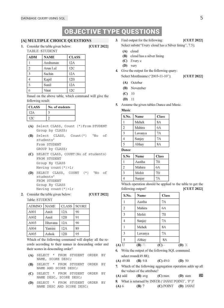 NTA CUET (UG) Chapterwise Question Bank Informatics Practices (For 2025 Exam) Oswaal Books and Learning Private Limited