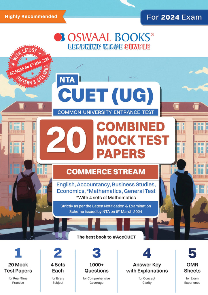 NTA CUET (UG) Combined Mock Test Papers Commerce (English, Mathematics, Accountancy, Economics, Business Studies, General Test) For 2024 Exam Oswaal Books and Learning Private Limited