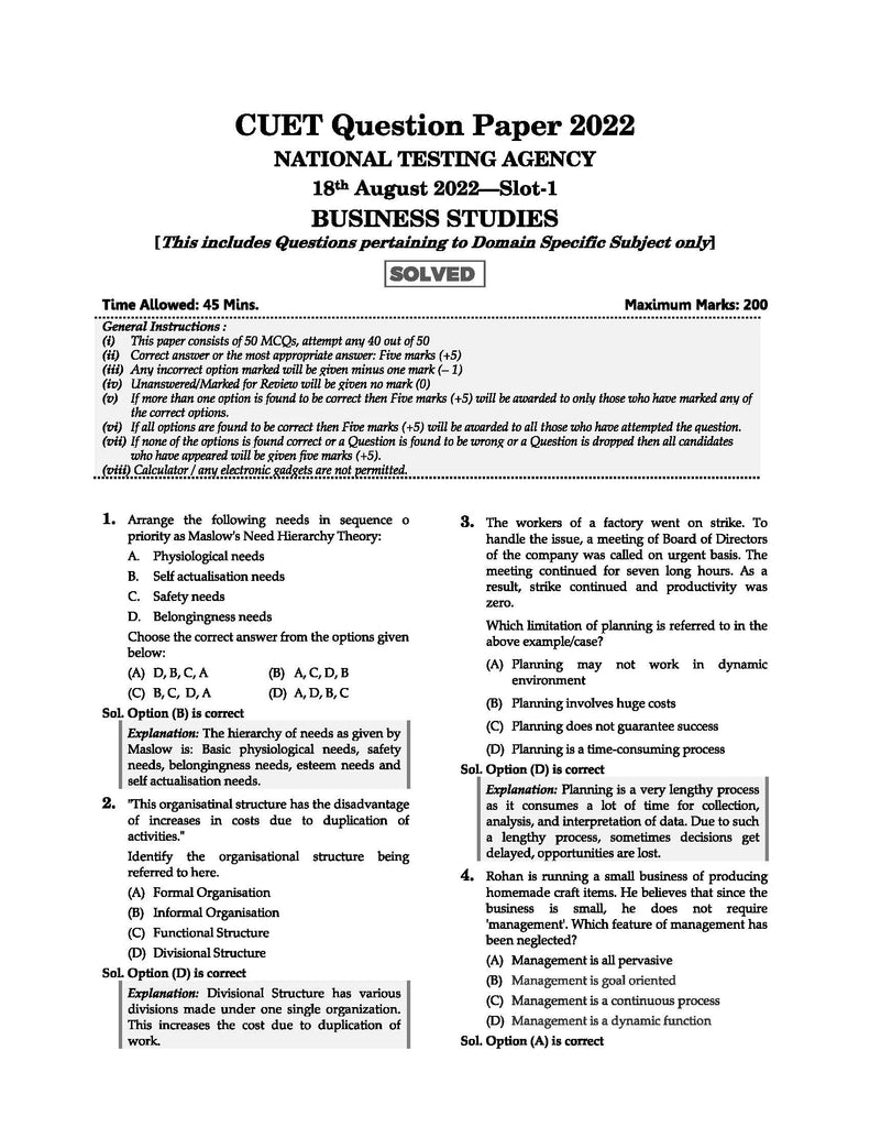 NTA CUET (UG) Mock Test Sample Question Papers English, Accountancy, Business Studies, Economics & General Test (Set of 5 Books) (Entrance Exam Preparation Book 2024) Oswaal Books and Learning Private Limited