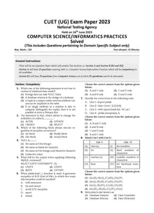 NTA CUET (UG)| Question Bank Chapterwise & Topicwise Computer Science For 2024 Exam Oswaal Books and Learning Private Limited