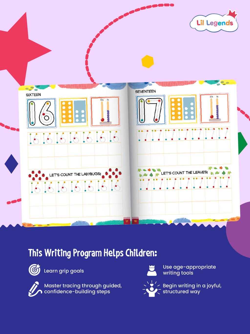 Lil Legends Number Tracing & Activity Book | Fun Writing Practice for ...
