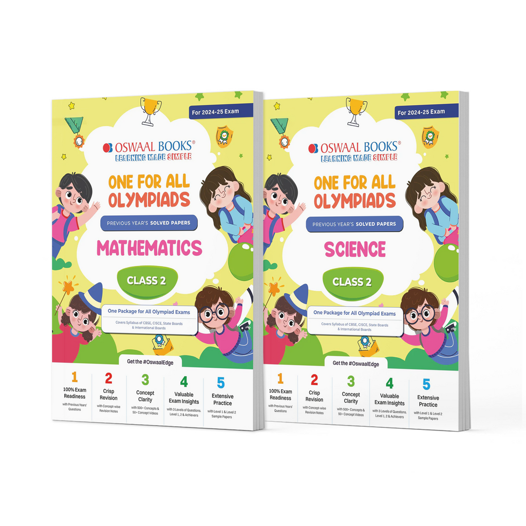 One For All Olympiad Previous Years' Solved Papers Class 2 (Set of 2 Books) Maths & Science for 2024-25 Exam