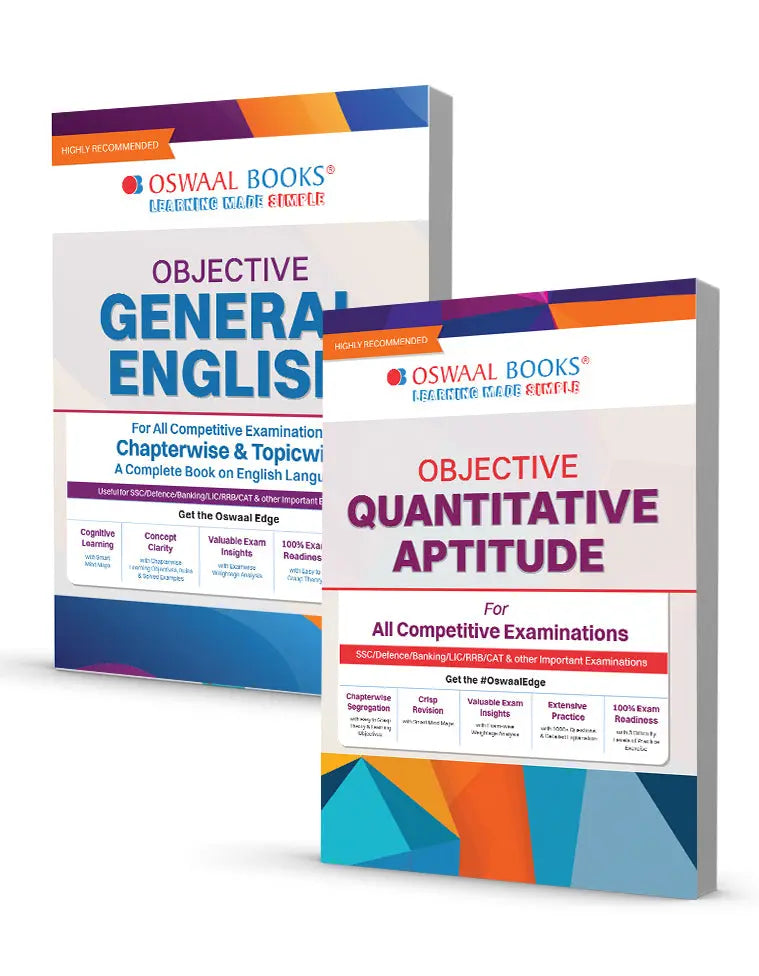 Objective General English + Quantitative Aptitude For All Competitive Examinations Chapter-Wise & Topic-Wise (Set of 2 Books) | For 2023 Exams