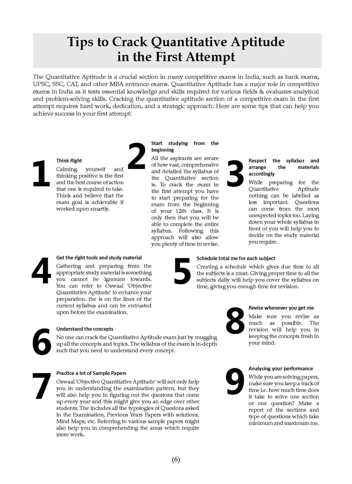 Objective Quantitative Aptitude For All Competitive Examinations | SSC, Defence, Banking, RRB, LIC, CAT & Other Important Exams Oswaal Books and Learning Private Limited