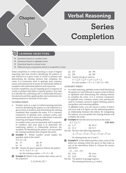 Objective Verbal & Non-Verbal, Reasoning for All Competitive Examination, Chapter-wise & Topic-wise | A Complete Book to Master Reasoning | For latest Exams Oswaal Books and Learning Private Limited