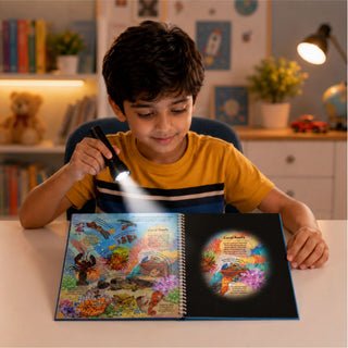 Lil Legends Magic Flashlight Big Discoveries Ocean Animals for Kids | Interactive Hidden Picture Book with Reveal Card | Interesting Facts | Activity Book for Toddlers | For Age 3+