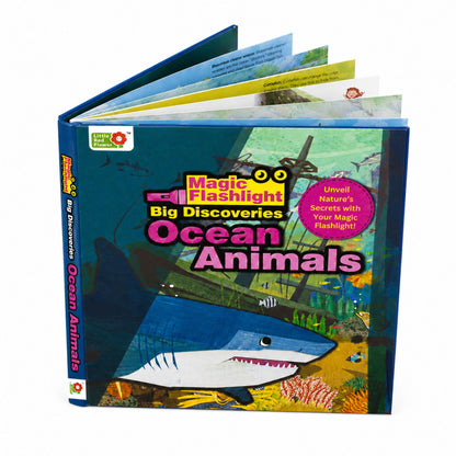 Oswaal Lil Legends Magic Flashlight Big Discoveries Ocean Animals for Kids | Interactive Hidden Picture Book with Reveal Card | Interesting Facts | Activity Book for Toddlers | For Age 3+