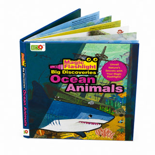 Lil Legends Magic Flashlight Big Discoveries Ocean Animals for Kids | Interactive Hidden Picture Book with Reveal Card | Interesting Facts | Activity Book for Toddlers | For Age 3+