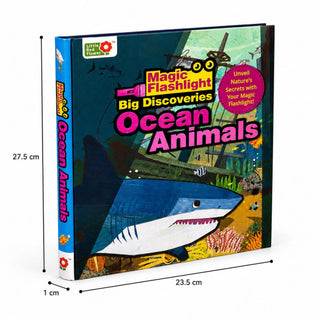 Lil Legends Magic Flashlight Big Discoveries Ocean Animals for Kids | Interactive Hidden Picture Book with Reveal Card | Interesting Facts | Activity Book for Toddlers | For Age 3+