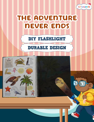 Lil Legends Magic Flashlight Big Discoveries Ocean Animals for Kids | Interactive Hidden Picture Book with Reveal Card | Explore Six Ocean Zones | Age 3+ Years | Paperback | Activity Book