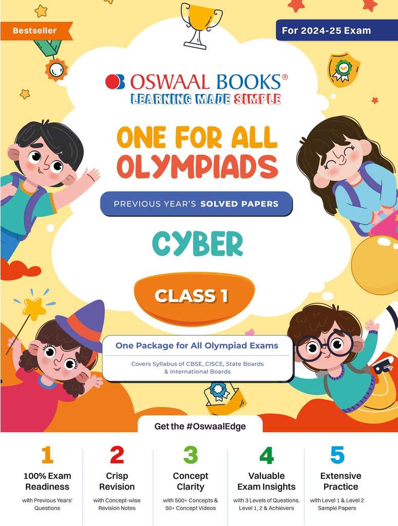 One For All Olympiad Class 1 Cyber | Previous Years Solved Papers | For 2024-25 Exam Oswaal Books and Learning Private Limited