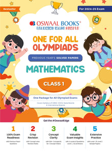 One For All Olympiad Class 1 Mathematics | Previous Years Solved Papers | For 2024-25 Exam Oswaal Books and Learning Private Limited
