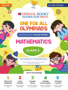 One For All Olympiad Class 2 Mathematics | Previous Years Solved Papers | For 2024-25 Exam Oswaal Books and Learning Private Limited